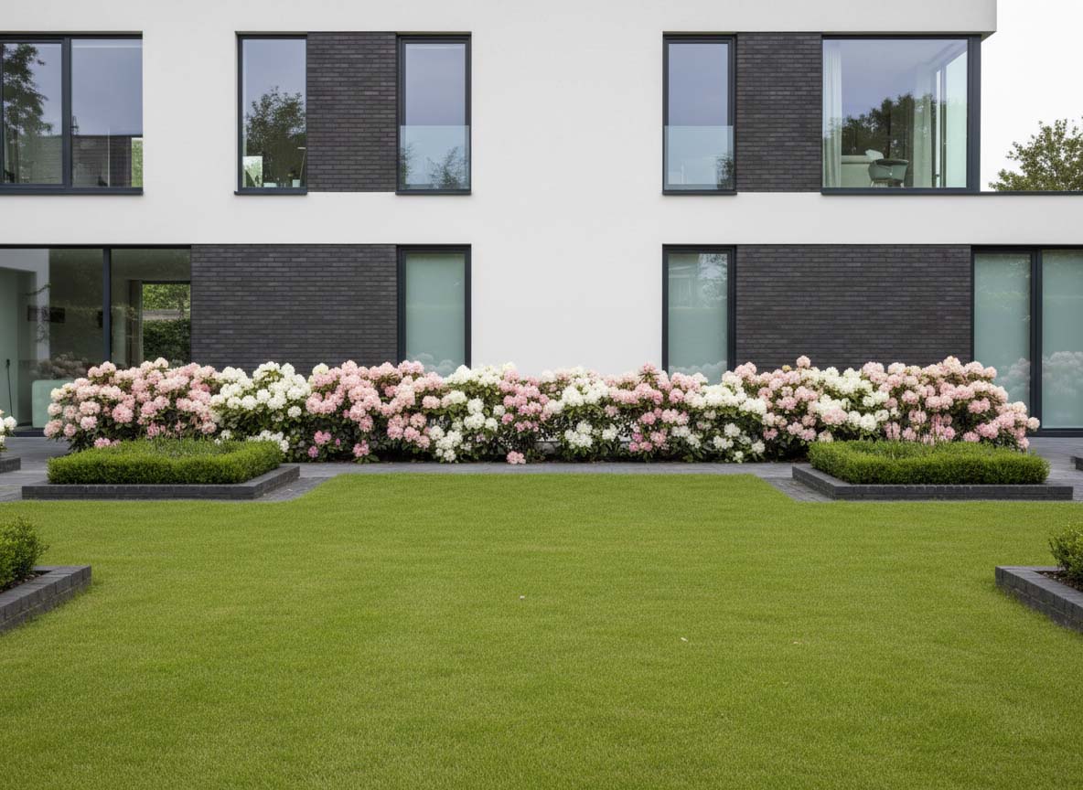 Rhododendren in mehreren Farbtönen für ruhige Kombinationen